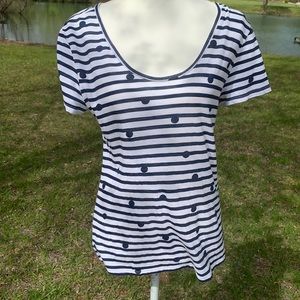 🔥NWOT Loft Tee Size Small White with Navy